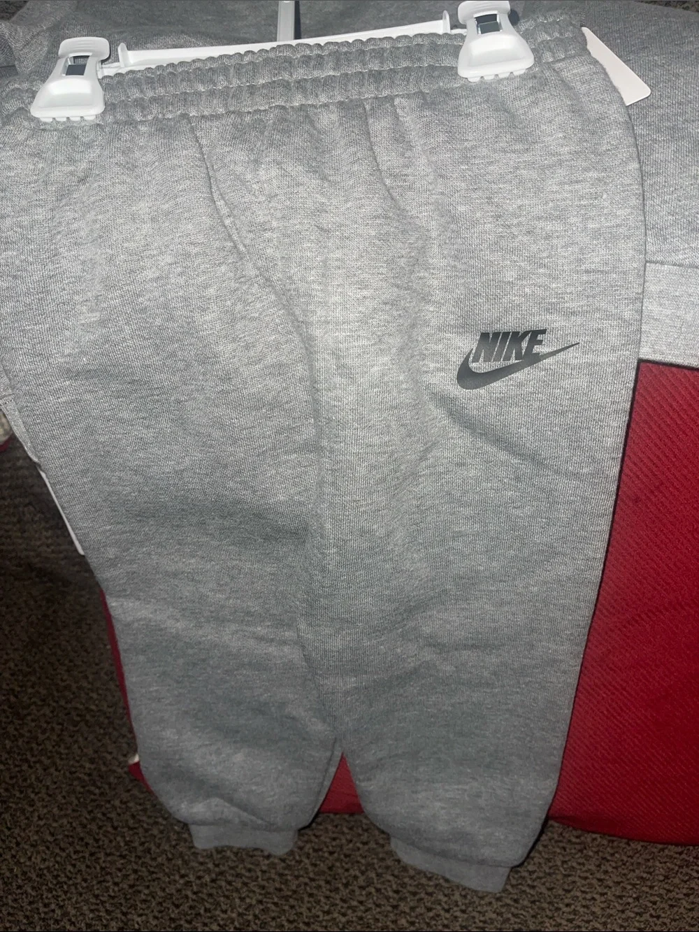 Nike Kids Gray Sweatshirt and Joggers Set with Multicolor 'Just Do It' Logo